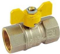 Кран шаровой для газа Tiemme TORNADO бабочка, 3/4 ВВ, желтая 2390009