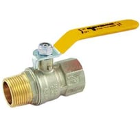 Кран шаровой для газа Tiemme TORNADO рычаг, 1/2 НВ, желтый 2390013