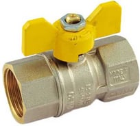Кран шаровой для газа Tiemme TORNADO бабочка, 1 ВВ, желтая 2390010