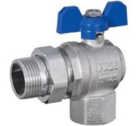 Кран угловой шаровый Tiemme 1/2, со сгоном (синяя бабочка) 2120051 2180