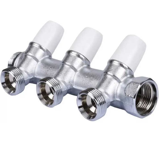 Коллектор Tiemme MAXIMA 3 отверстия, регулируемый, 1x1/2(16), никель 1860021 1868K 1