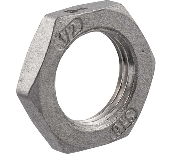 Контргайка NEWKEY 6-гранная нержавеющая, AISI316 DN15 (1/2), (CF8M), PN16, набор 4 шт NAB4-NK-HNF15/6