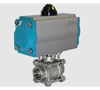 Кран шаровой муфтовый NEWKEY (3PC), AISI316 DN32 (1_1/4), с односторонним пневмоприводом AT52S NK-BMTp32/6*AT52S