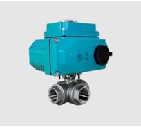 Кран шаровой трёхходовой NEWKEY L-тип, AISI304 DN15 (1/2), с электроприводом AC 24V (C-03) NK-BTl15/4*PEAL30