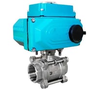 Кран шаровой муфтовый NEWKEY (2PC), AISI304 DN15 (1/2), с электроприводом AC 24V (C-03) NK-BMp15/4*PEAL30