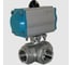 Кран шаровый трёхходовой NEWKEY L-тип, AISI304 DN20 (3/4), с односторонним пневмоприводом AT52S NK-BTl20/4*AT52S 1