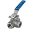 Кран шаровый трёхходовой NEWKEY L-тип, AISI304 DN25 (1), с двухсторонним пневмоприводом AT52D NK-BTl25/4*AT52D 3