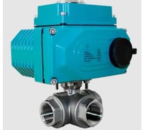 Кран шаровый трёхходовой NEWKEY L-тип, AISI304 DN20 (3/4), с электроприводом DC 24V, нейлоновый корпус NK-BTl20/4*PEDLN10