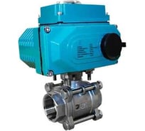 Кран шаровой муфтовый NEWKEY (3PC), AISI304 DN15 (1/2), с электроприводом AC 24V (C-03) NK-BMTp15/4*PEAL30