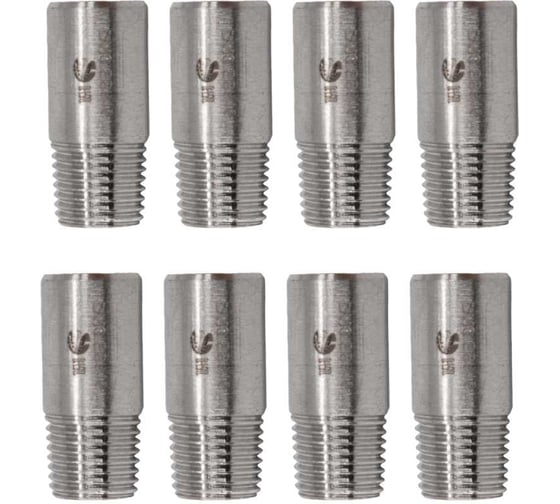 Ниппель приварной NEWKEY нержавеющий, AISI304 DN 8 (1/4), (CF8), PN16, набор 8 шт NAB8-NK-NE8/4 1