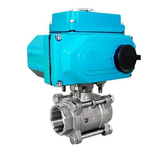 Кран шаровой муфтовый NEWKEY (3PC), AISI304 DN50 (2) с электроприводом DC 24V (C-05) NK-BMTp50/4*PEDL50 1