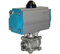 Кран шаровой муфтовый NEWKEY (3PC), AISI304 DN20 (3/4), с односторонним пневмоприводом AT52S NK-BMTp20/4*AT52S