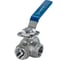 Кран шаровый трёхходовой NEWKEY T-тип, AISI304 DN25 (1), с электроприводом AC 24V (C-03) NK-BTt25/4*PEAL30 3