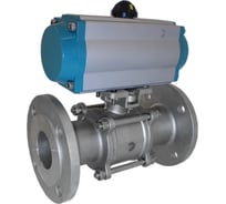 Кран шаровый фланцевый NEWKEY (3PC), DN20 (3/4), AISI304, PN16, с односторонним пневмоприводом AT52S NK-BFp20/4*AT52S