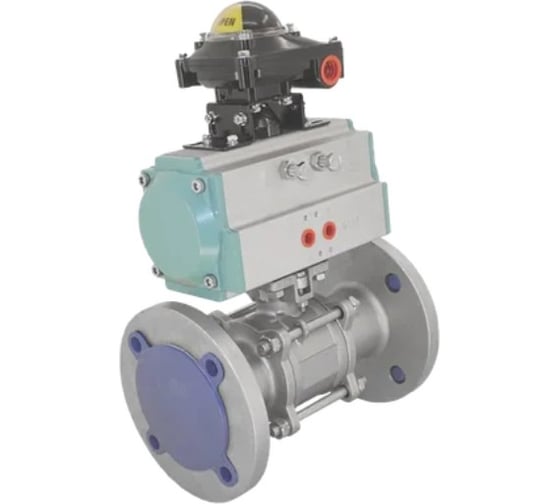 Кран шаровый фланцевый NEWKEY (3PC), DN40 (1_1/2), AISI304, PN16, с двухсторонним пневмопривом AT75D NK-BFp40/4*AT75D 1