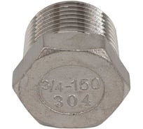 Заглушка Н/Р 6-ти гранная нержавеющая NEWKEY AISI304 DN20 (3/4), (CF8), PN16, набор 4 шт NAB4-NK-DT20/4
