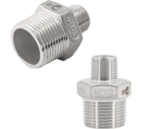 Ниппель резьбовой переходной нержавеющий NEWKEY AISI304 DN20 х DN10 (3/4 х 3/8), (CF8), PN16 набор 2 шт NAB2-NK-NMH20х10/4