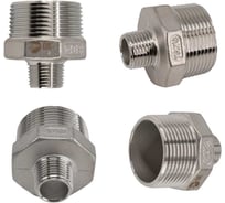 Ниппель резьбовой переходной нержавеющий NEWKEY AISI304 DN32 х DN15 ( 1_1/4 х 1/2), (CF8), PN16, набор NAB2-NK-NMH32х15/4
