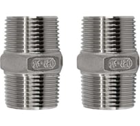 Ниппель резьбовой нержавеющий NEWKEY AISI316 DN20 (3/4), (CF8M), PN16, набор 2 шт NAB2-NK-NM20/6