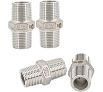 Ниппель NEWKEY резьбовой нержавеющий, AISI304 DN10 (3/8), (CF8), PN16, набор 4 шт NAB4-NK-NM10/4