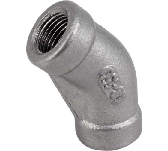 Отвод резьбовой NEWKEY трубный вр/вр 45 нержавеющий, AISI304 DN8 (1/4), (CF8), PN16, набор 4 шт NAB4-NK-FEDD45_8/4 1
