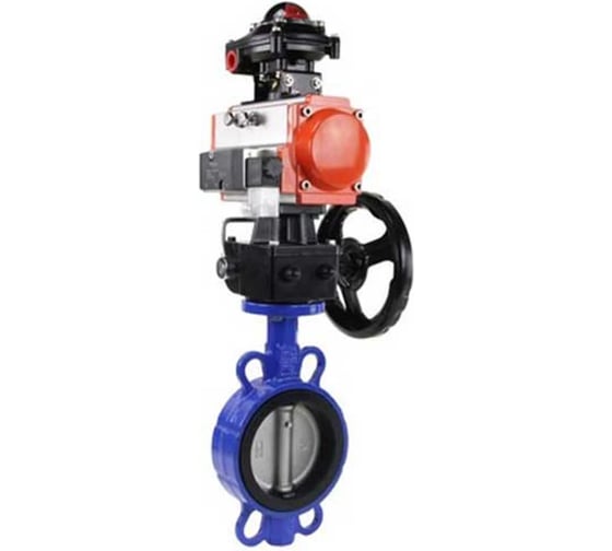 Затвор дисковый WCB-316-VITON-2W-Fb Ду150 Ру16, пневмопривод DA-105, пневмораспределитель 24VDC, БКВ LSB-410, ручной дублёр HDM-3 DN.ru D050-85496 1