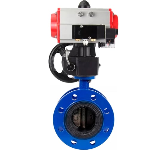 Затвор дисковый GGG40-304-EPDM-2W-F-H Ду200 Ру16 пневмопривод DA-140, пневмораспределитель 24VDC, ручной дублёр HDM-4 DN.ru D050-56344 1