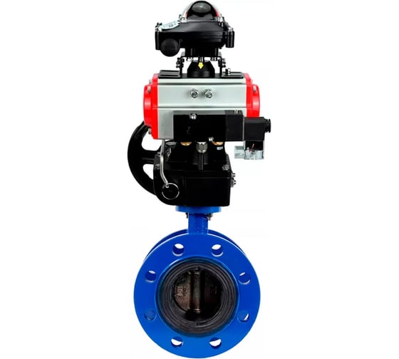 Затвор дисковый GGG40-304-EPDM-2W-F-H Ду200 Ру16, пневмопривод DA-140, пневмораспределитель 24VDC, БКВ LSB-210, ручной дублёр HDM-4 DN.ru D050-56386 1