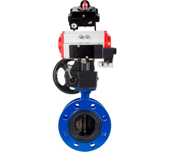 Затвор дисковый GGG40-304-EPDM-2W-F-H Ду200 Ру16, пневмопривод DA-140, пневмораспределитель 24VDC, БКВ LSB-410, ручной дублёр HDM-4 DN.ru D050-56421 1