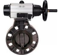 Затвор дисковый НПВХ-НПВХ-E-2W-Fb-ISO Дн50 Ру10, пневмопривод, пневмораспр. DN.ru D050-82980