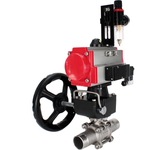 Кран шаровой 304-304-PTFE-W-ISO-H Ду65 Ру25 пневмопривод DA-083, пневмораспределитель 24VDC, редуктор HDM-2, БПВ DN.ru D160-53922 1