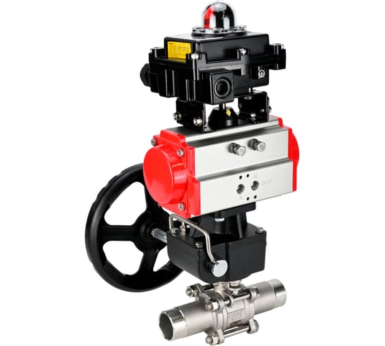 Кран шаровой 316-316-PTFE-W-ISO-H Ду80 Ру25 пневмопривод DA-083, редуктор HDM-2, БКВ LSB-410 DN.ru D160-55618 1