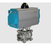 Кран шаровый муфтовый NEWKEY (3PC), AISI304 DN32 (1_1/4), с односторонним пневмоприводом AT63S NK-BMTp32/4*AT63S