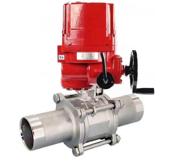Кран шаровой DN.ru 304-304-PTFE-W-ISO-H LONG Ду40 Ру40 с 1/4-оборотным электроприводом взрывозащищенным EX-015 220В D160-54844 1