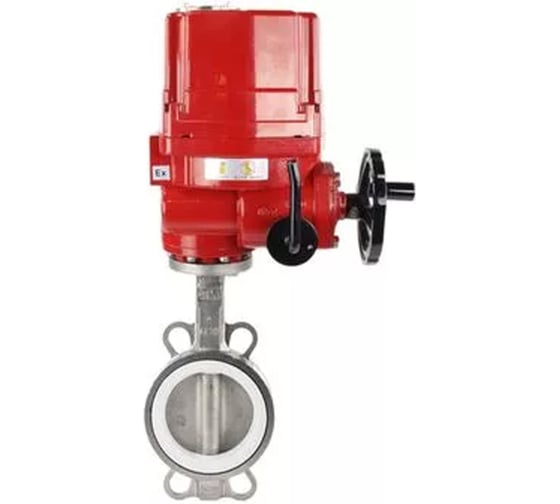 Затвор дисковый DN.ru 304-304-PTFE-2W-Fb Ду100 Ру16 с электроприводом EX-010 24В D050-84678 1