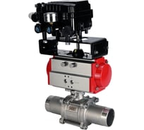 Кран шаровой DN.ru 304-304-PTFE-W-ISO-H Ду50 Ру40 пневмопривод DA-083, пневмопозиционер EPRP1-NU-0-08 D160-54338