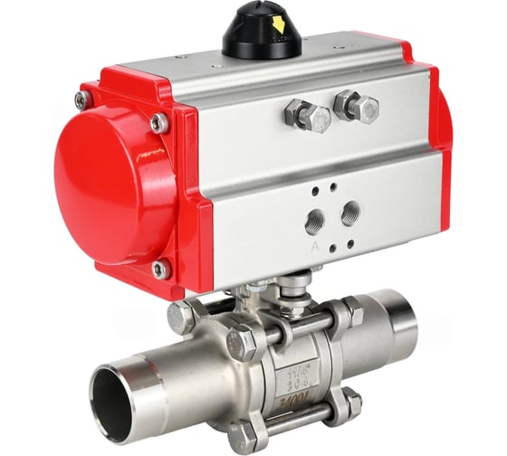 Кран шаровой DN.ru 316-316-PTFE-W-ISO-H Ду100 Ру16 пневмопривод SA-140 D160-55662 1