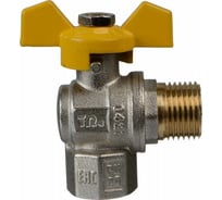 Шаровой кран Terma газовый, угловой, 1/2", в/н, бабочка 26057