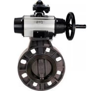 Затвор дисковый DN.ru НПВХ-НПВХ-E-2W-Fb-ISO Дн125 Ру10, пневмопривод, пневмораспр., БКВ D050-83138