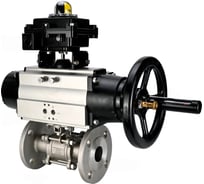 Кран шаровой DN.ru КШФПТ-ISO.304.180 Ду100 Ру16 3-составной WDVF, пневмопривод, БКВ D160-68625