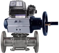 Кран шаровой DN.ru 316-316-FP-F-ISO-H Ду100 Ру25, пневмопривод, пневмопозиционер D160-66025