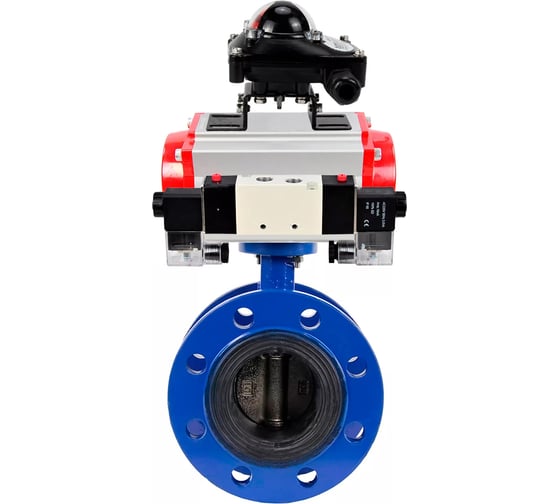 Затвор дисковый DN.ru GGG40-304-EPDM-2W-F-H Ду100 Ру16 пневмопривод DA-105, пневмораспределитель (2EM) 220VAC, БКВ LSB-210 D050-56147 1