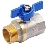 Шаровой кран SMT 1МxF синяя бабочка (никель-железо) 523NY6610BB