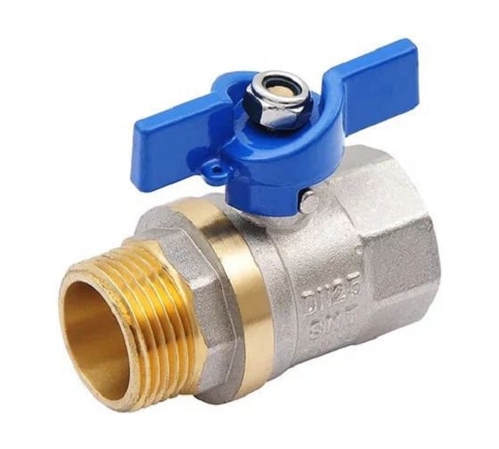 Шаровой кран SMT 1МxF синяя бабочка (никель-железо) 523NY6610BB 1