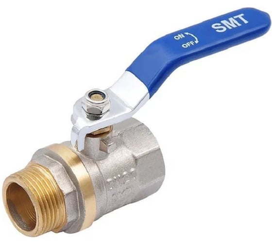 Шаровой кран SMT 3/4МxF синяя ручка (никель-железо) 521NY6605B 1