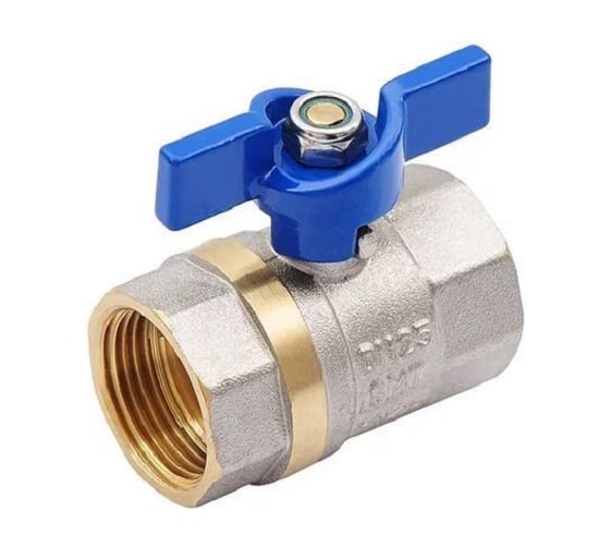 Шаровой кран SMT 1FxF синяя бабочка (никель-железо) 522NY6610BB 1