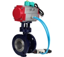 Затвор дисковый DN.ru с тройным эксцентриком WCB-304-M-F-ISO Ду65 Ру25, пневмопривод DA-083, пневмораспределитель 220VAC, переключатель МППП-200 D050-86536