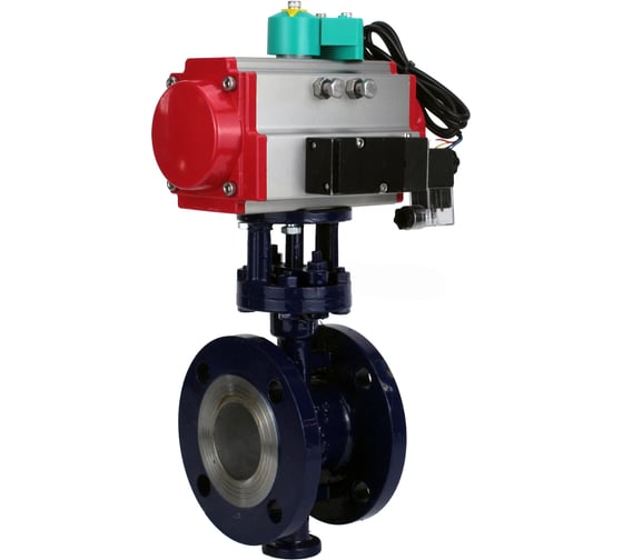 Затвор дисковый DN.ru с тройным эксцентриком WCB-316-M-F-ISO Ду50 Ру25, пневмопривод DA-083, пневмораспределитель 220VAC, переключатель МППП-200 D050-86547 1