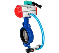 Затвор дисковый DN.ru для абраз.сред QT450-316-EPDM-2W-Fb-H Ду80 Ру16, пневмопривод DA-065, пневмораспределитель 220VAC, переключатель МППП-200 D050-86235