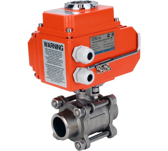 Кран шаровой DN.ru 316-316-PTFE-FP-W-ISO-H WDVF Ду40 Ру40, с 1/4-оборотным электроприводом QT2-005 220В D160-73289 1
